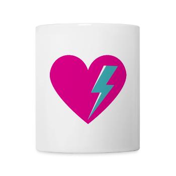 Heart with Lightning Bolt - Coffee/Tea Mug - white - Front
