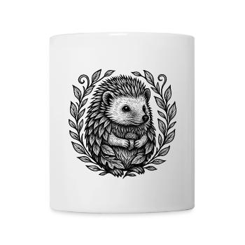 Woodland Hedgehog – Quiet Forest Illustration - Coffee/Tea Mug - white - Front