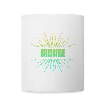 Brisbane Neon Burst Logo Tee - Coffee/Tea Mug - white - Front