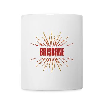 Brisbane Sunburst Lettering - Coffee/Tea Mug - white - Front