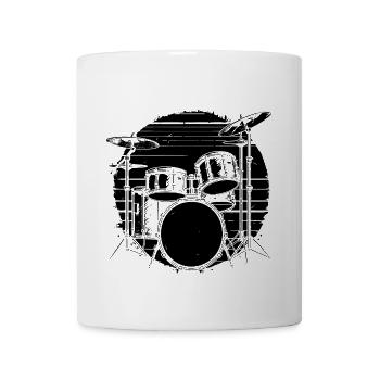 Drum Kit Graphic - Coffee/Tea Mug - white - Front