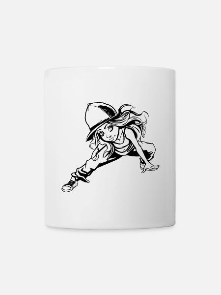Breakdancing Girl Drawing - Coffee/Tea Mug - white