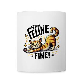 Stretching Orange Tabby Joy - Coffee/Tea Mug - white - Front