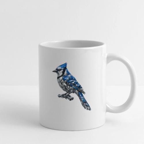 Silver Blue Jay on Perch + Flight Stages 2-print - Coffee/Tea Mug