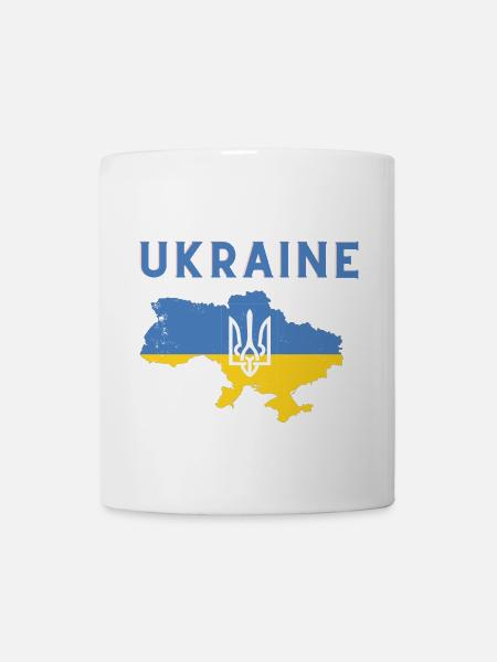Ukraine Emblem Map Pride - Coffee/Tea Mug - white