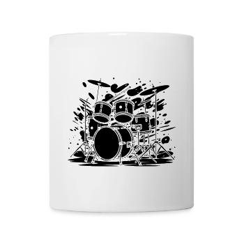 Drum Kit Sketch - Coffee/Tea Mug - white - Front