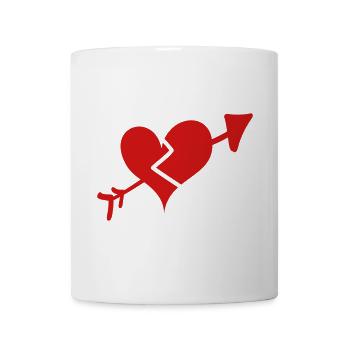 broken heart cupid arrow - Coffee/Tea Mug - white - Front