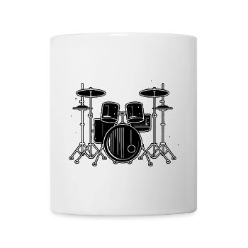 Drum Kit - Coffee/Tea Mug - white - Front