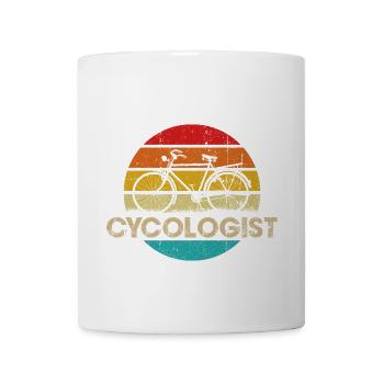 Cyclist Retro Sunset Emblem - Coffee/Tea Mug - white - Front