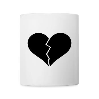 Broken heart black - Coffee/Tea Mug - white - Front