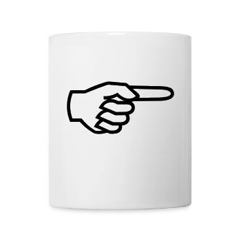 Hand, Finger - to the right - Coffee/Tea Mug - white - Front