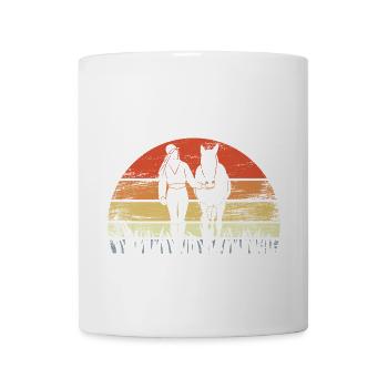 Vintage Equestrian Girl - Coffee/Tea Mug - white - Front