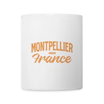 Montpellier France Retro Script - Coffee/Tea Mug - white - Front