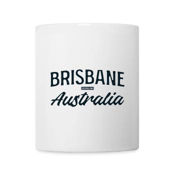 Brisbane Australia Vintage Script Tee - Coffee/Tea Mug - white - Front