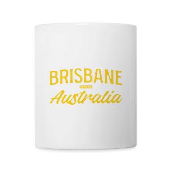 Brisbane Australia Script & Block - Coffee/Tea Mug - white - Front