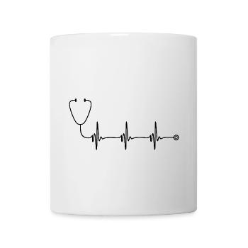 Heartbeat stethoscope - Coffee/Tea Mug - white - Front