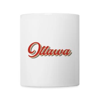 Ottawa Retro Script Emblem - Coffee/Tea Mug - white - Front