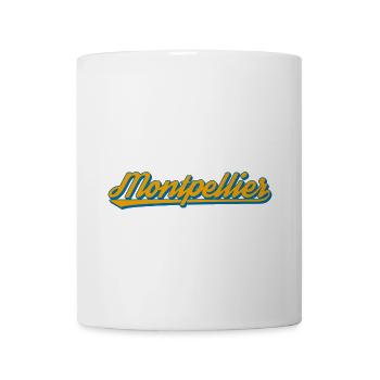 Montpellier Retro Script City Design - Coffee/Tea Mug - white - Front