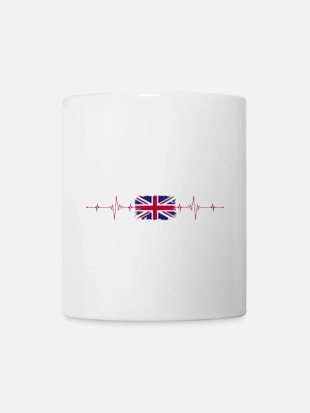 Union Jack Heartbeat Design - Coffee/Tea Mug - white