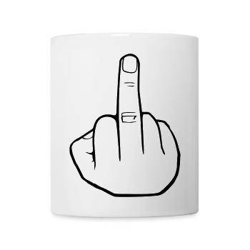 The Finger, Fuck off - Coffee/Tea Mug - white - Front