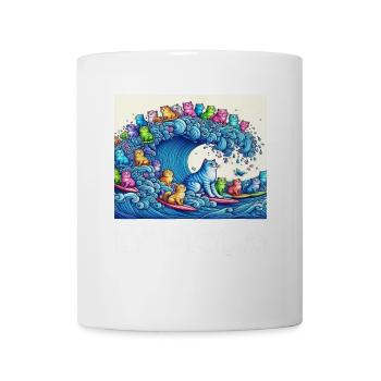 Blue Cats Wave For Kamala Harris Funny - Coffee/Tea Mug - white - Front