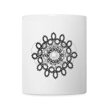 Ornate Fractal Lace Mandala - Coffee/Tea Mug - white - Front