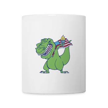 Dinosaur Dabbing – Funny Prehistoric Dance Move  - Coffee/Tea Mug - white - Front