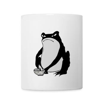 Grumpy Frog drawing Japanese art - Coffee/Tea Mug - white - Front