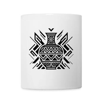 Tribal Vase Pottery - Coffee/Tea Mug - white - Front