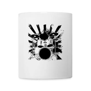 Drum Kit - Coffee/Tea Mug - white - Front