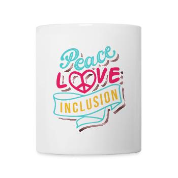 Peace Love Inclusion - Coffee/Tea Mug - white - Front