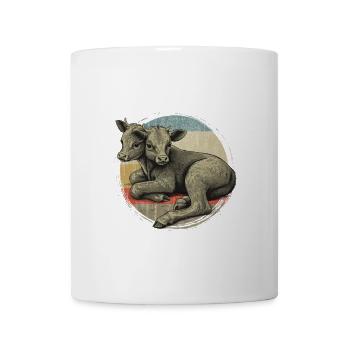 two headed calf ,Funny Animal Graphic Tee,Weird - Coffee/Tea Mug - white - Front