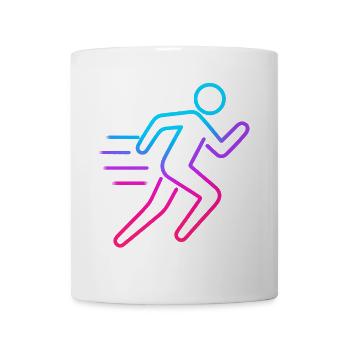 Neon Gradient Runner Outline - Coffee/Tea Mug - white - Front