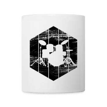 Drum Kit Sketch - Coffee/Tea Mug - white - Front