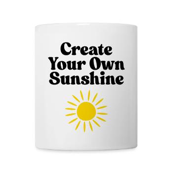 Vivid Sunburst Emblem Design - Coffee/Tea Mug - white - Front