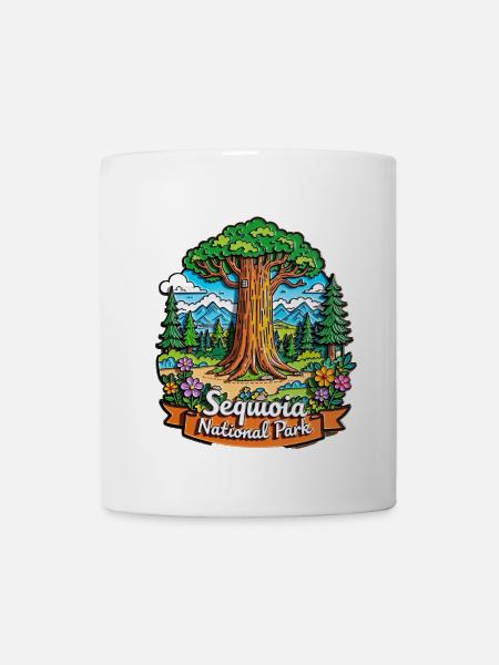 Sequoia National Park Tree Badge - Coffee/Tea Mug - white