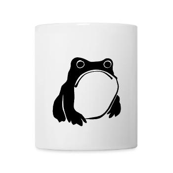 Grumpy Frog drawing Japanese art - Coffee/Tea Mug - white - Front
