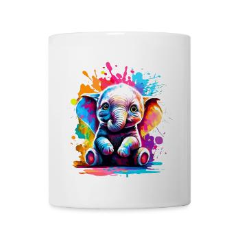 Baby Elephant Colourful - Cute Elephant - Coffee/Tea Mug - white - Front