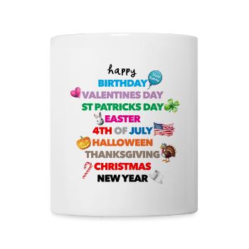 Clever 9 holidays in one birthday christmas more - Coffee/Tea Mug - white - Front