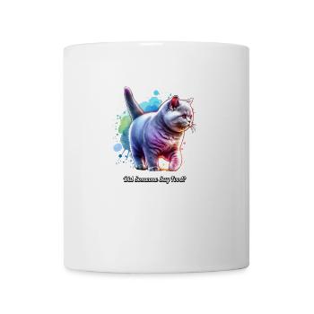 Russian Blue Cat: Did Someone Say Food? - Coffee/Tea Mug - white - Front