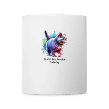 Russian Blue Cat: You Called An Hour Ago.. - Coffee/Tea Mug - white - Front
