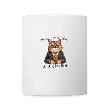 My Cat Runs This House I Just Pay Rent - Coffee/Tea Mug - white - Front