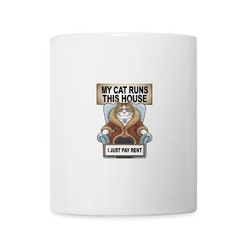 My Cat Runs This House I Just Pay Rent - Coffee/Tea Mug - white - Front