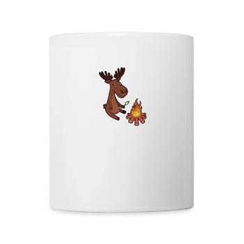 Funny moose camping campfire tents scouts - Coffee/Tea Mug - white - Front