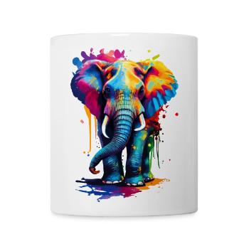 Elephant Colourful - Cute Male Elephant - Coffee/Tea Mug - white - Front