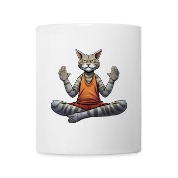 Yogi cat - Coffee/Tea Mug - white - Front