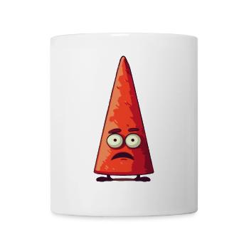 Funny Face Cartoon Cone Head - Coffee/Tea Mug - white - Front