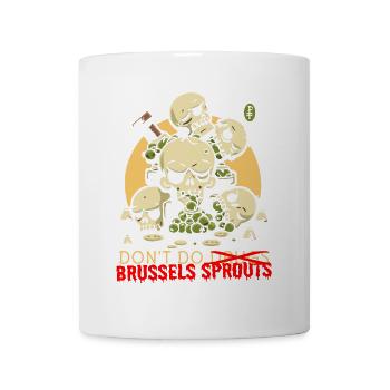 Disgusting Vegetable Skulls: No Brussels Sprouts - Coffee/Tea Mug - white - Front