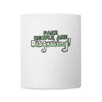Fake People Are Disgusting Statement Green Slime - Coffee/Tea Mug - white - Front