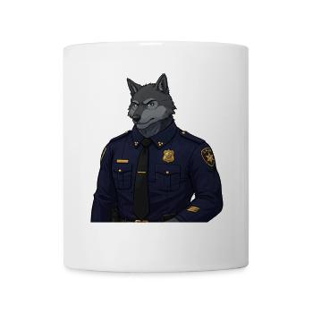 Wolf policeman - Coffee/Tea Mug - white - Front
